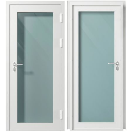 Дверь противопожарная Промет ДП-1-EIWS-60 со стеклом правая серый RAL 7035 950х2050 мм