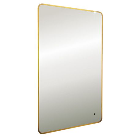 Зеркало с подсветкой прямоугольное 60х100 см в раме золотой бесконтактный сенсор Abber See (AG6112SCG)