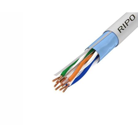 Интернет-кабель (витая пара) FTP 24 AWG CAT5e 4х2х0,49 мм Ripo серый (305 м) 5 пар cctv пассивный кабель адаптер poe питания через ethernet poe инжектор водонепроницаемый для ip камеры безопасности