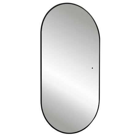 Зеркало с подсветкой овальное 55х105 см в раме черной бесконтактный сенсор Abber Kontur (AG6302SCB)