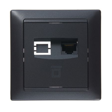 Розетка компьютерная Svet Стиль встраиваемая графит RJ45 (EV 0365-2111)