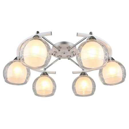 Люстра потолочная Schaffner Maillot E27 240 Вт 20 кв.м (4655-6 WH-CR)