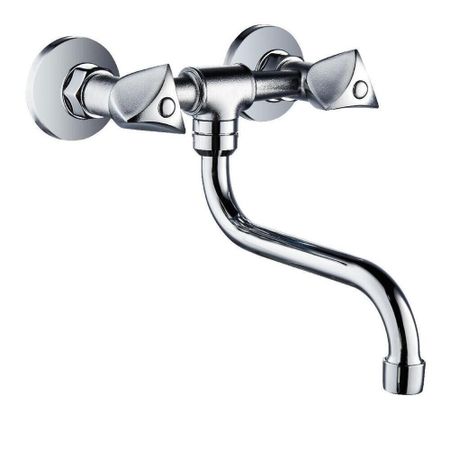 Смеситель для кухни РМС хром с поворотным изливом двухвентильный (SL119-361)