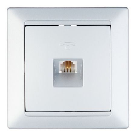 Розетка телефонная Svet Стиль встраиваемая серебро RJ11 (EV 0365-3118)