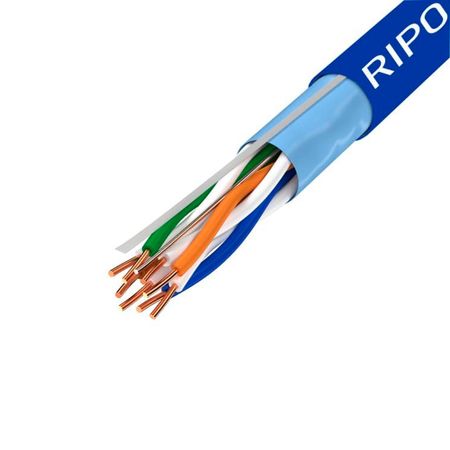 Интернет-кабель (витая пара) FTP CAT6 4х2х0,57 мм экранированный Ripo синий (305 м)