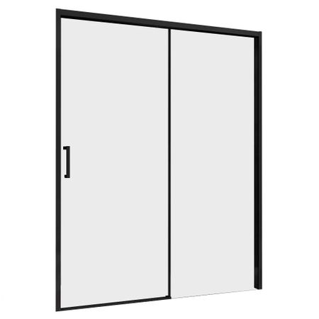 Душевая дверь Abber Komfort стекло прозрачное 150х200 см профиль черный 8 мм раздвижная (AG93150B)
