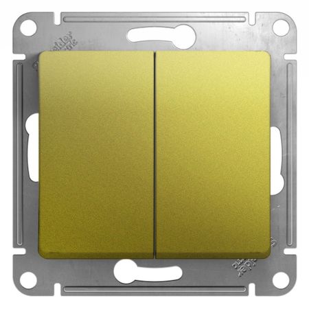 Выключатель Systeme Electric Glossa двухклавишный встраиваемый фисташковый (GSL001051)