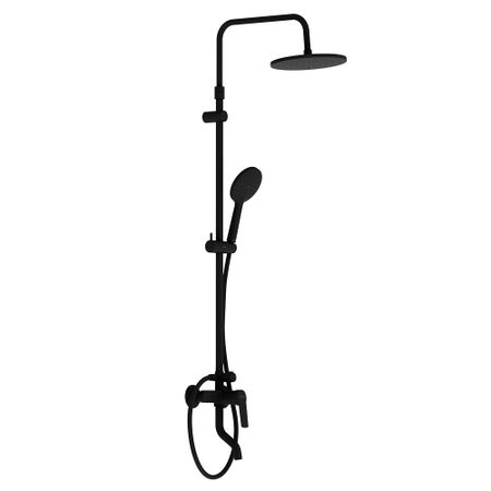 Душевая система Damixa Jupiter с верхним душем с лейкой со смесителем черная (977740300)