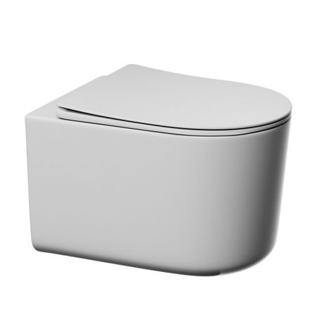 Унитаз подвесной Abber Ultra безободковый белый с сиденьем дюропласт микролифт (AC1302)