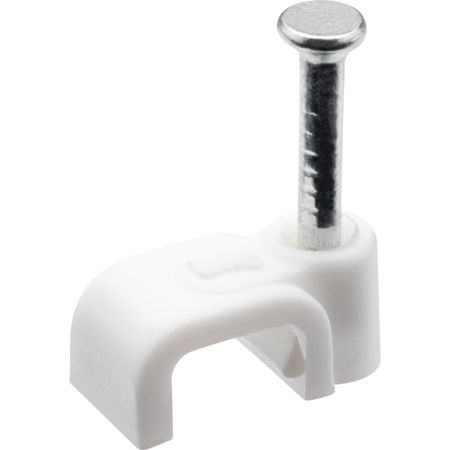 Скобы для крепления кабеля плоские Duwi 6 мм полипропиленовые белые (20 шт.) (30325 1)