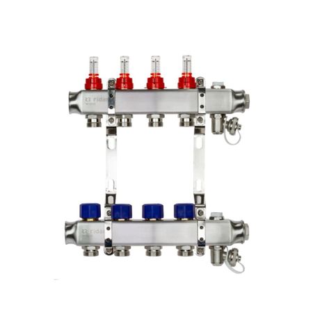 Коллекторная группа с расходомерами Ридан SSM-6RF 1 ВР(г) х 6 выходов 3/4 НР(ш) ЕК х 1 ВР(г)