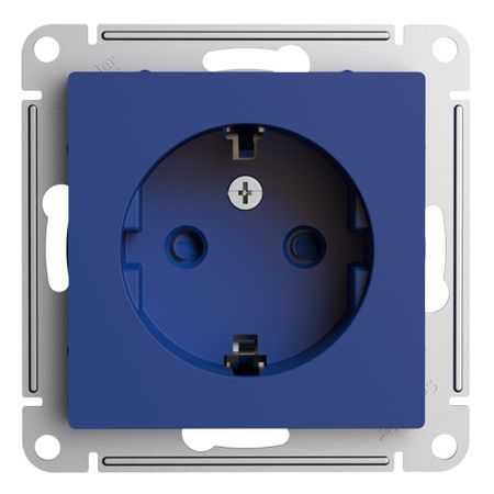 Розетка Systeme Electric AtlasDesign встраиваемая аквамарин со шторками (ATN001145)