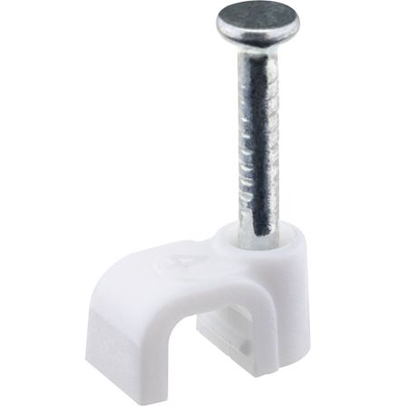 Скобы для крепления кабеля плоские Duwi 4 мм полипропиленовые белые (20 шт.) (30323 7)