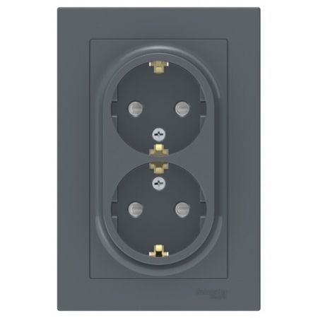 Розетка Systeme Electric AtlasDesign встраиваемая грифель со шторками (ATN000726)