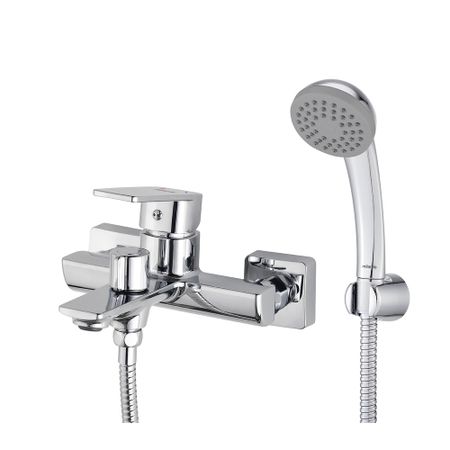 Смеситель для ванны Milardo Poli хром однорычажный с коротким изливом с лейкой (POLSB00M02)