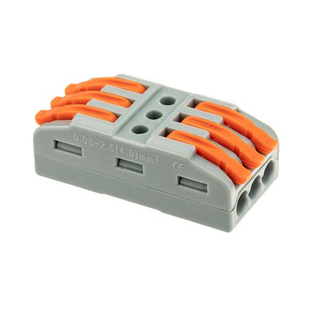 Клемма на 3 провода Duwi СМК-423 4 кв.мм с рычажками без пасты (5 шт.) (26742 3)