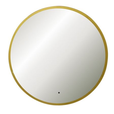 Зеркало с подсветкой круглое 77 см в раме золотой бесконтактный сенсор Abber Mond (AG6204SCG-0.77)