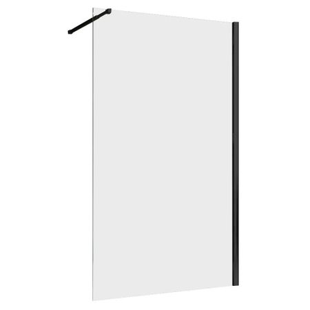 Душевая перегородка Abber Immer Offen черная 120х200 см стекло прозрачное 8 мм (AG61120B8)
