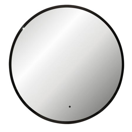 Зеркало с подсветкой круглое 77 см в раме черной бесконтактный сенсор Abber Mond (AG6204SCB-0.77)