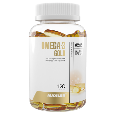 Жирные кислоты Омега-3 Голд Maxler, 120 гелевых капсул, США