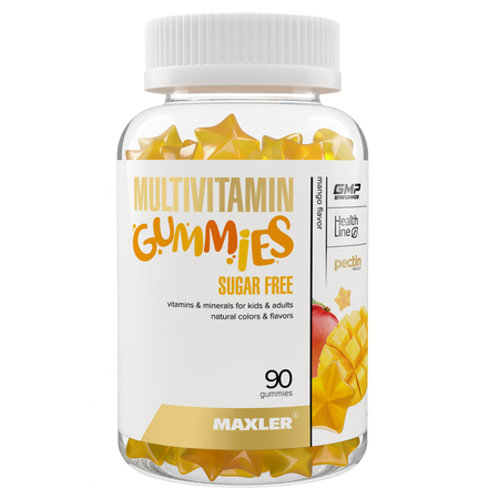 Мультивитамины для детей без сахара Maxler со вкусом манго, 90 жевательных пастилок