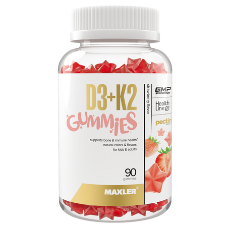 Витамины для детей Maxler витамин Д3 К2 со вкусом клубники, 90 жевательных пастилок