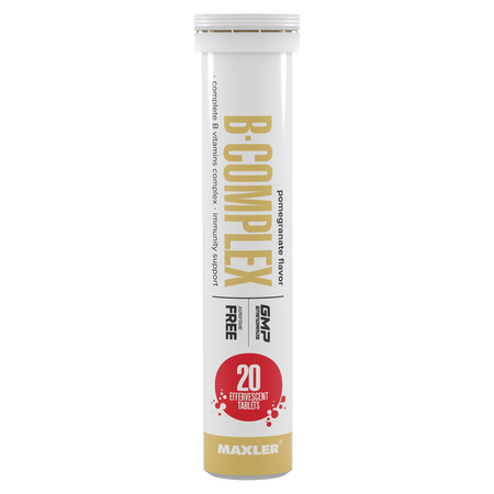 Комплекс витаминов группы B Maxler B-Complex, 20 шипучих таблеток - Гранат