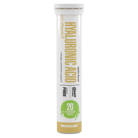 Гиалуроновая кислота + Витамин С Maxler Hyaluronic Acid with Vitamin C, 20 шипучих таблеток - Зелёное яблоко