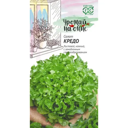 Семена салата Гавриш Урожай на окне Кредо темно-зеленый