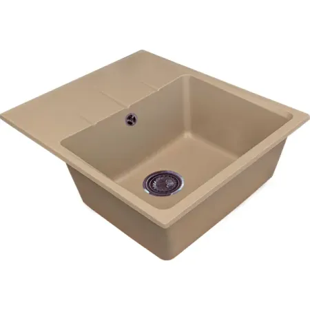 Мойка для кухни врезная KONSENSA 50x57 см глубина чаши 20 см кварц цвет бежевый