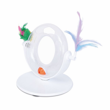 Дразнилки MPets Игровая база с мячиком  и перьями для кошек   26*21*16см (26х21х16 см)