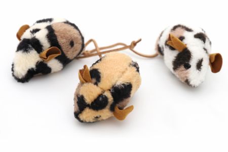 Игрушки NUNBELL Набор игрушек для кошек Мышки 3 шт, в ассортименте (43 г)