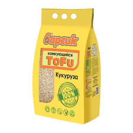 Наполнители Барсик Наполнитель комкующийся TOFU Кукурузный (15 л)