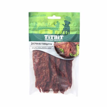 Лакомства TiTBiT Меню от Шефа Джерки мясные из говядины (70 г) каролина гезий мясные деликатесы закуски паштеты колбаски ветчина
