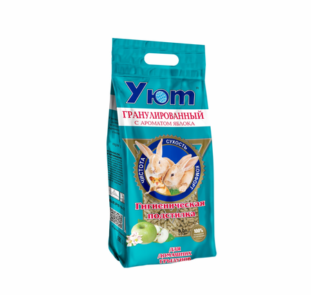 Наполнители, сено и опилки Уют Прессованные гранулированные опилки с ароматом яблока (1.65 кг)