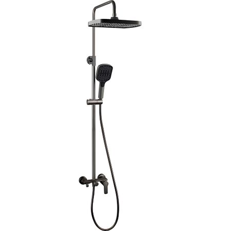 Душевая система Tokito Rain с верхним душем с лейкой со смесителем сталь (TOK-RAI-1022GM)