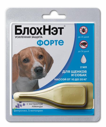От блох и клещей Астрафарм БлохНэт Форте для собак 10-20 кг, 2 мл (2 мл)