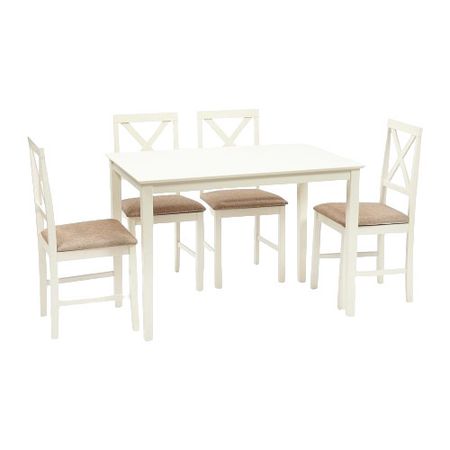 Обеденная группа слоновая кость стол и 4 стула Hudson Dining Set (13692) формирование математических представлений у   подготовительная группа 6 7 лет комплект из 12 карт