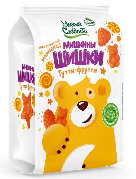 Мармелад Умные сладости Мишкины шишки вкус тутти-фрутти б/сахара/фруктозы/глютена, 150 г сергей анатольевич гордиенко кпм мишкины зверушки 2 фгос до