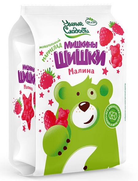 Мармелад Умные сладости Мишкины шишки вкус малины б/сахара/фруктозы/глютена, 150 г сергей анатольевич гордиенко кпм мишкины зверушки 2 фгос до