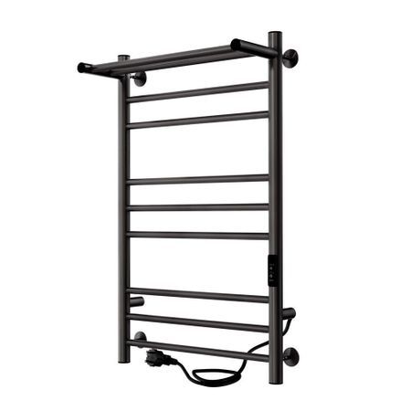 Полотенцесушитель электрический Indigo Line Trinity с полкой 800х532 мм 120 Вт с терморегулятором оружейная сталь