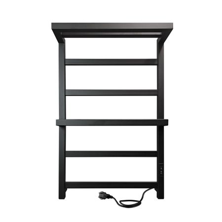 Полотенцесушитель электрический Indigo Forte с полкой 800х530 мм 150 Вт с терморегулятором черный