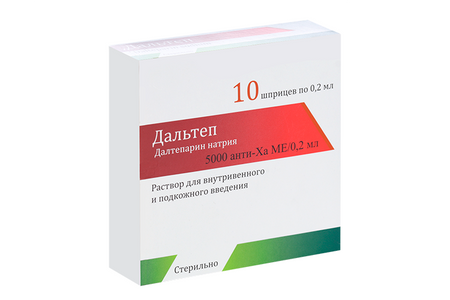 Дальтеп 5000 анти-Ха МЕ/0.2 мл, 10 шт, раствор для внутривенного и подкожного введения