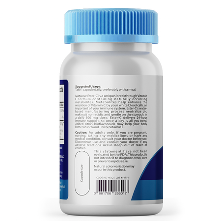Витамин Matwave Ester-C с цитрусовыми биофлавоноидами Эстер С (500 mg), 60 капсул эстер пак девушка изгоняющая духов