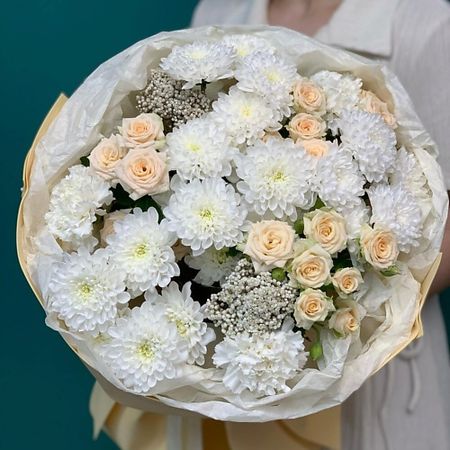 Букет живых цветов CHALET GREEN Ванильный капучино