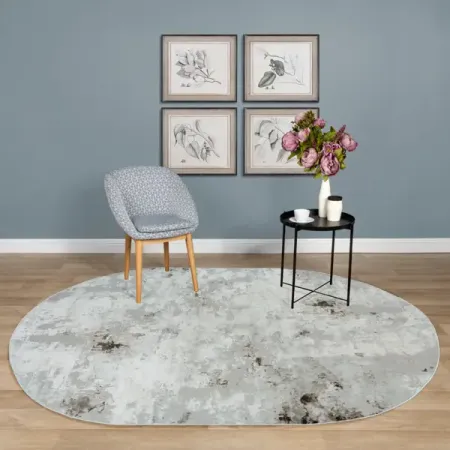 Ковер полиэстер Inspire Breeze 5473А 160x230 см овальный цвет темно-серый