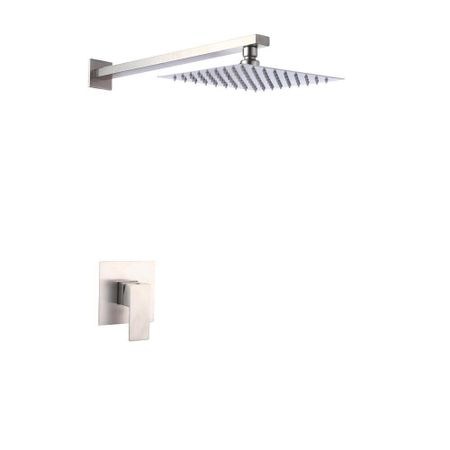 Душевая система РМС встраиваемая с верхним душем без лейки со смесителем сталь (SUS129-2)