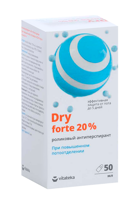 Антиперспирант Витатека Драй Форте 20% от обильного потоотделения роликовый, 50 мл