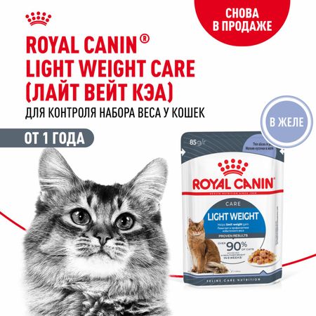Консервы, паучи Royal Canin паучи Кусочки в желе для кошек: 1-7 лет, Light Weight Care (Лайт Вейт Кэа), 1 шт (1 шт)