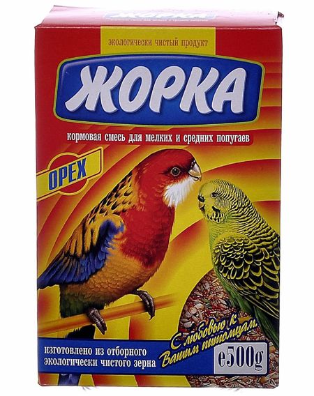 Корм Жорка Для мелких и средних попугаев с орехами (коробка) (500 г)